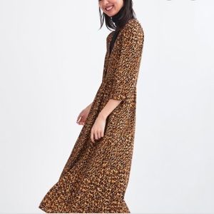 Zara cheetah print maxi dress